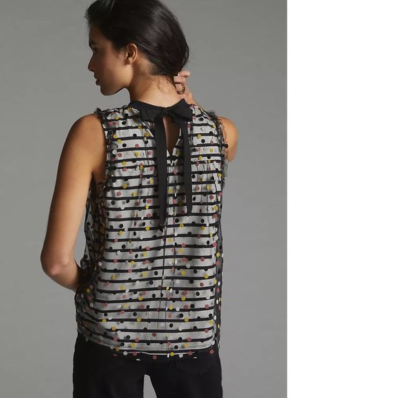 Anthropologie Maeve Contrast Dotted Tank - Picture 2 of 7